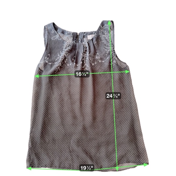 LOFT Embroidered Dot Sleeveless Blouse with Zip Up Back | Size M - Picture 12 of 12